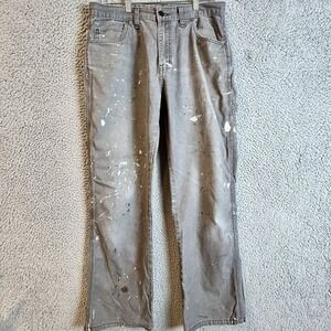 Dickies Carpenter Pants Mens Size 32x30 Paint Splatter Gray Workwear